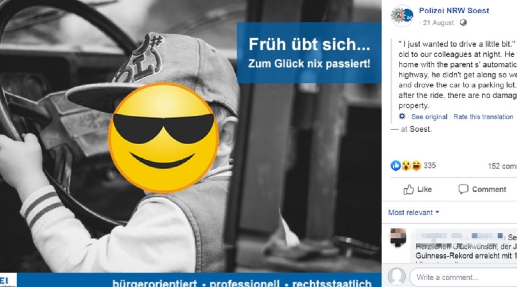 8岁童偷开爸爸车