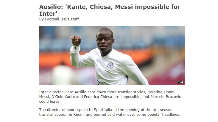 梅西坎特转会国米