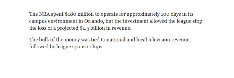 NBA复赛取得成功