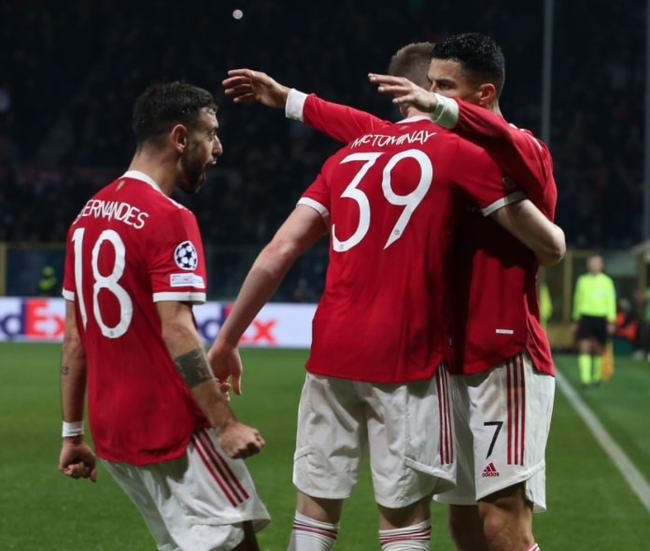 曼联2-2绝平,C罗,欧冠