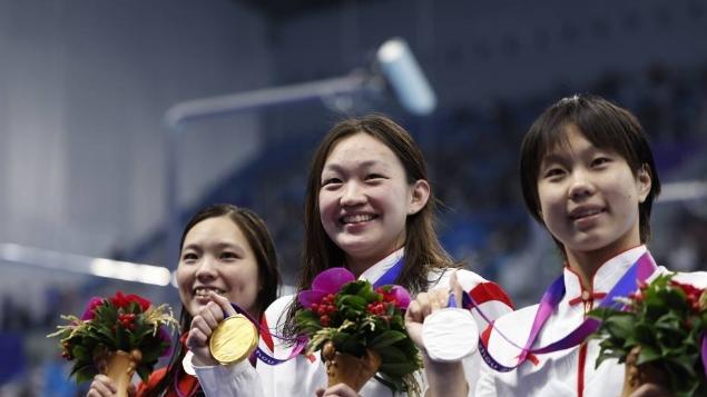 杭州第19届亚运会,女子1500米自由,,李冰洁夺冠