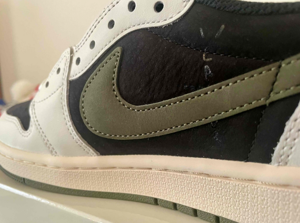 Travis Scott x Air Jordan 1 Low OG, Olive, 联名款, 倒钩, 橄榄绿
