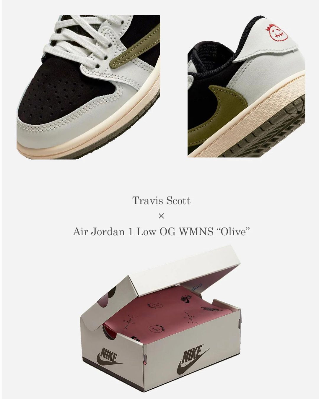 Travis Scott x Air Jordan 1 Low OG, Olive, 联名款, 倒钩, 橄榄绿