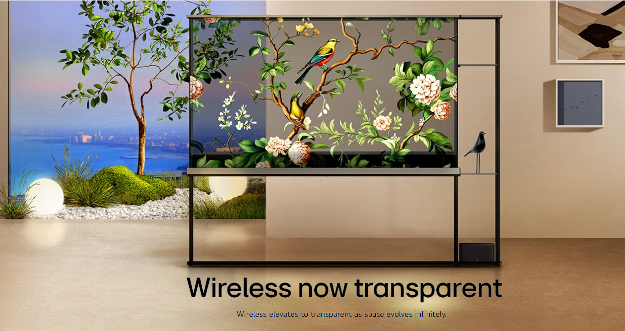 LG,全球无线连接,全透明无线电视, 三星, Micro LED,透明屏幕