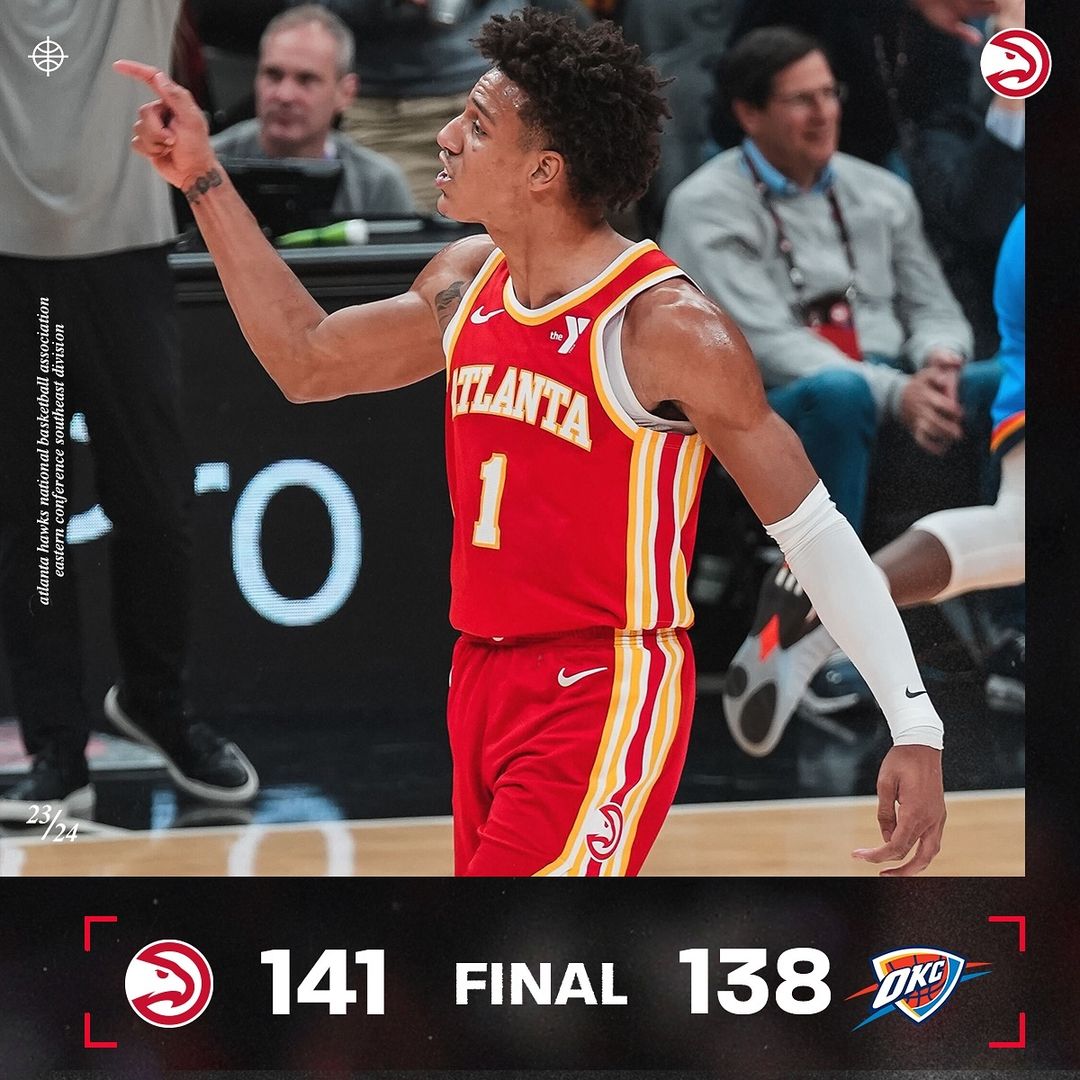 NBA常规赛,亚特兰大老鹰,俄克拉荷马雷霆,亚历山大,博格丹,杰伦-威廉姆斯,章泰-穆雷