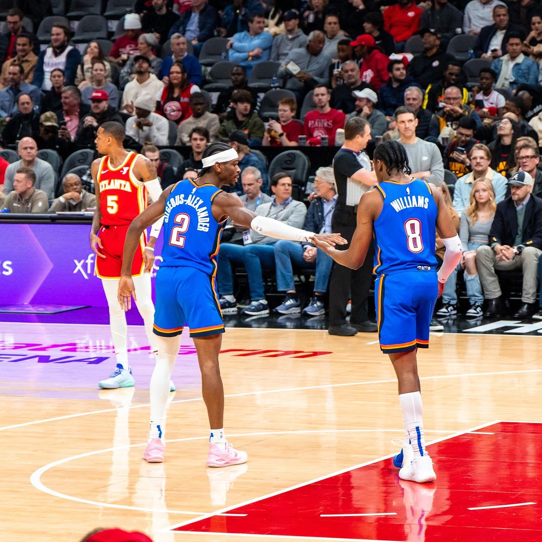 NBA常规赛,亚特兰大老鹰,俄克拉荷马雷霆,亚历山大,博格丹,杰伦-威廉姆斯,章泰-穆雷