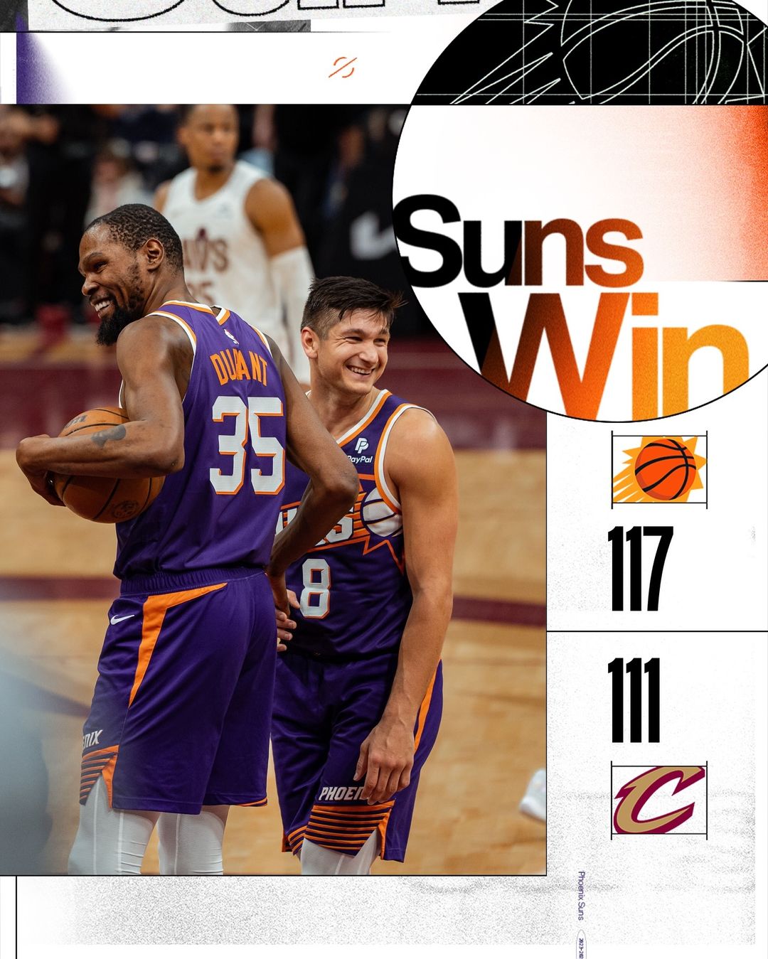 NBA常规赛, 杜兰特,太阳,骑士,布克,菲尼克斯太阳队,克利夫兰骑士队, Cleveland Cavaliers, Phoenix Suns, 奥科罗,格雷森·阿伦