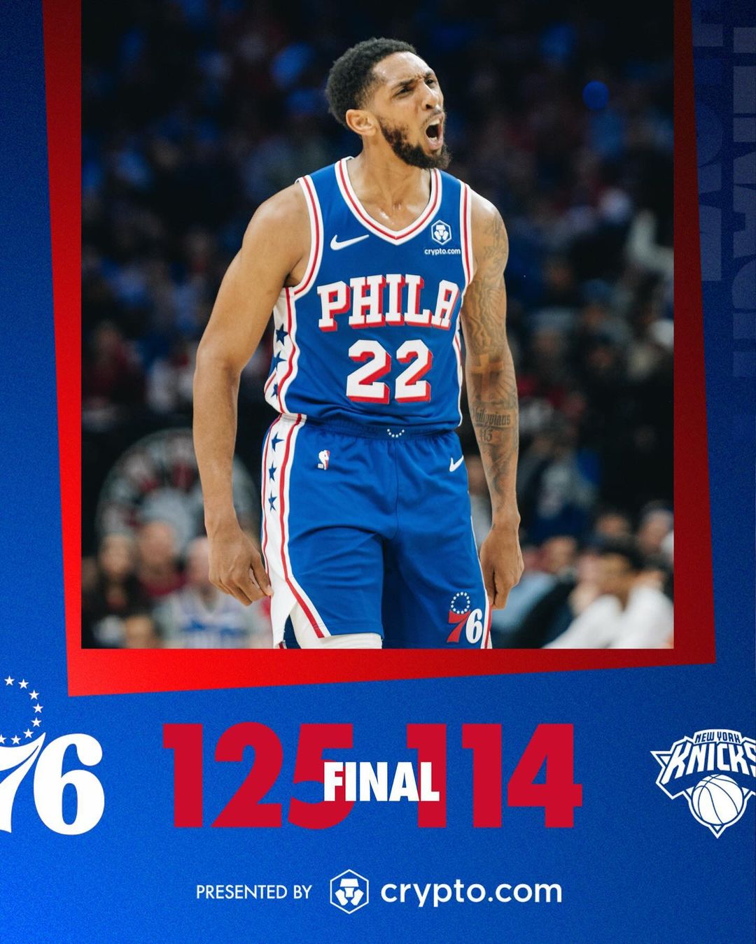 纽约尼克斯,哈特,阿努诺比,费城76人, 哈里斯, 恩比德