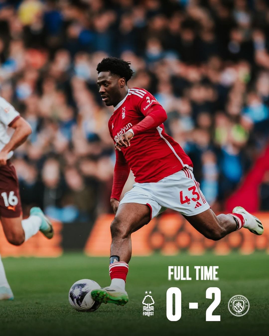 英超第35轮,曼城,森林,哈兰德,复出破门, 诺丁汉森林, 德布劳, 伍德, 格瓦迪奥尔