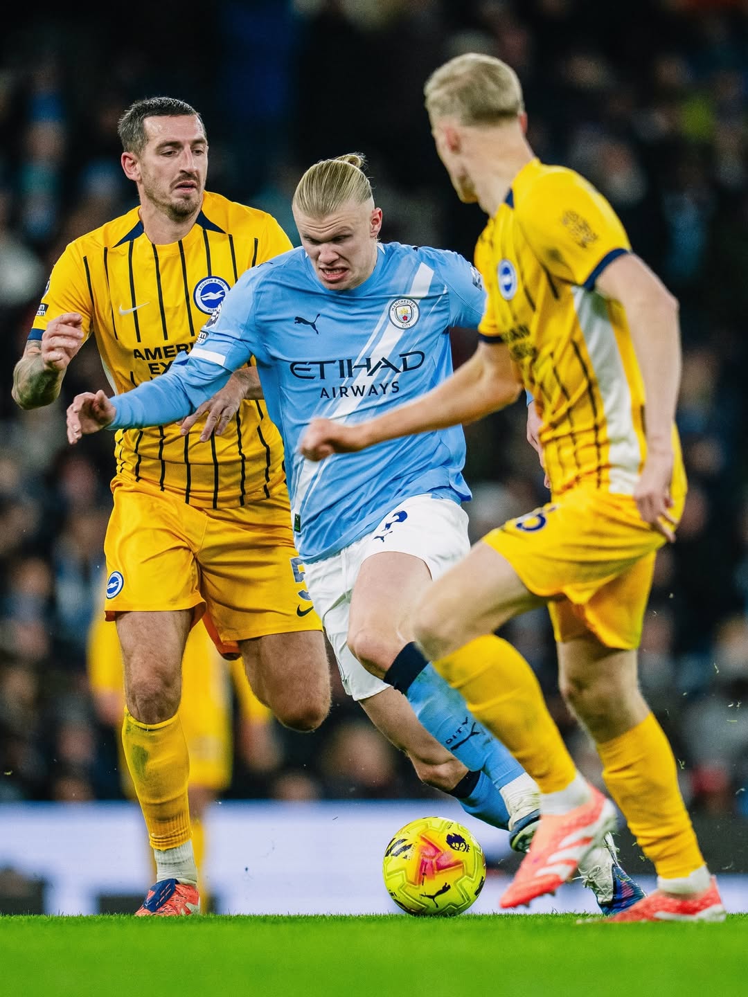 英超第21轮,曼城,布莱顿,哈兰德,点射