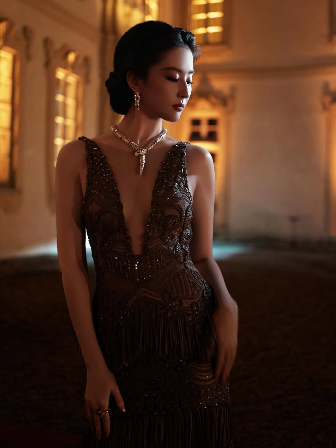 演员,金智媛,意大利米兰,珠宝活动,Bvlgari,宝格丽,C位大战,安海瑟薇,刘亦菲