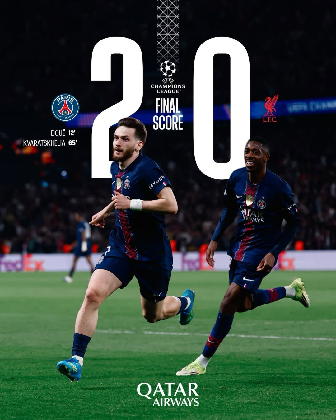 巴黎圣日耳曼,利物浦,内维斯,助攻, K77,杜埃,双双破门, 姆巴佩